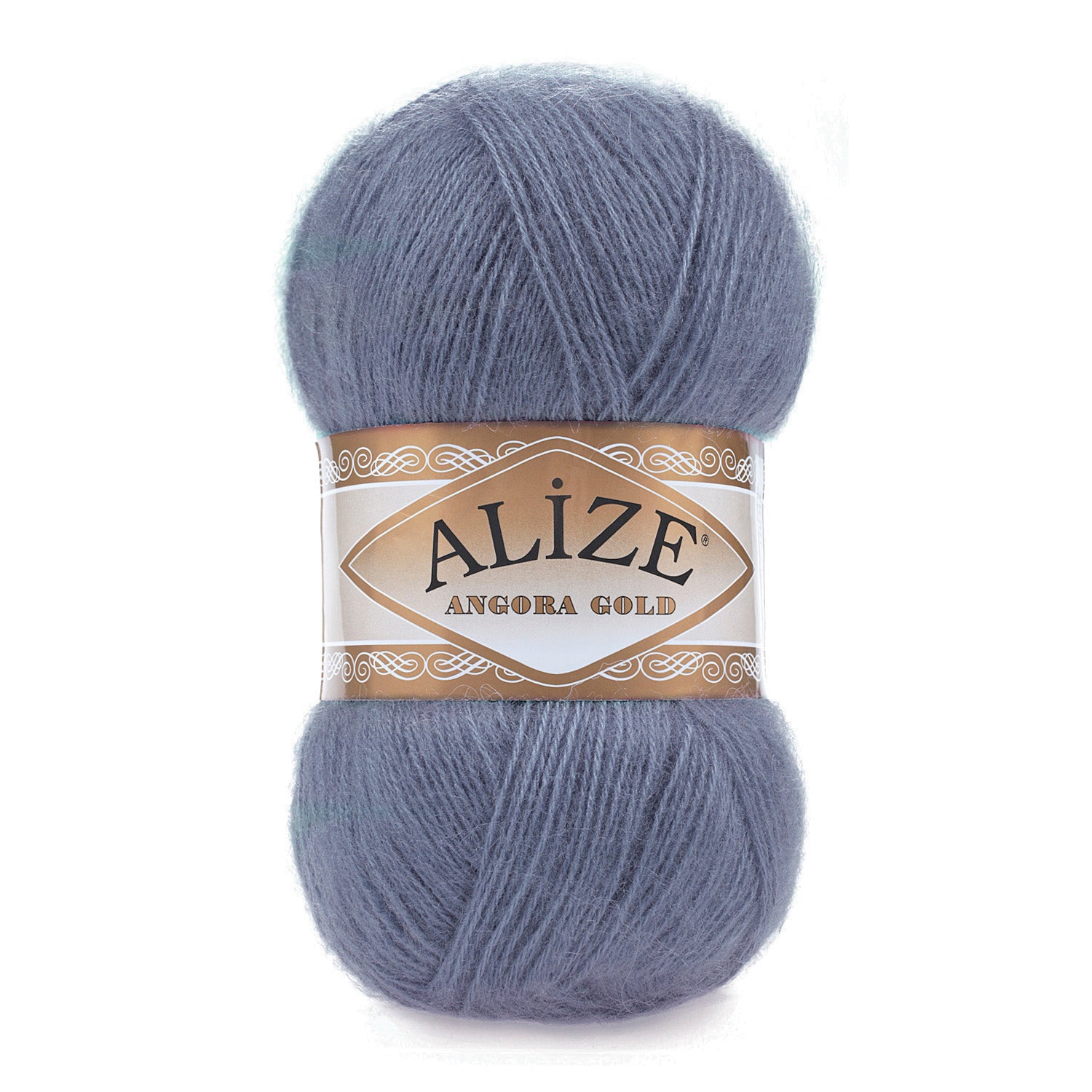 Zu sehen ist Alize Angora Gold Wolle in einem klaren Blauton, weiches, leicht flauschiges Strickgarn, ideal für Pullover, Schals und kreative Handarbeitsprojekte.