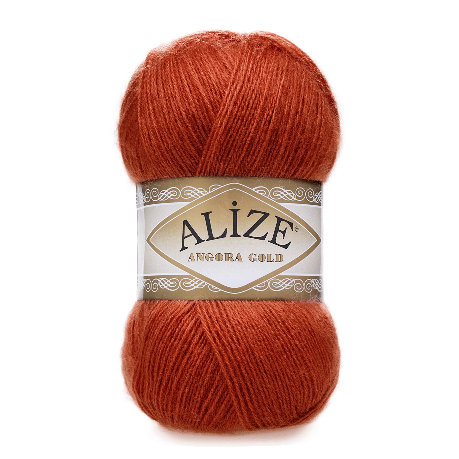 Zu sehen ist Alize Angora Gold Wolle in einem warmen Tabaton; weiches, leicht flauschiges Strickgarn, ideal für Pullover, Schals und kreative Handarbeitsprojekte.