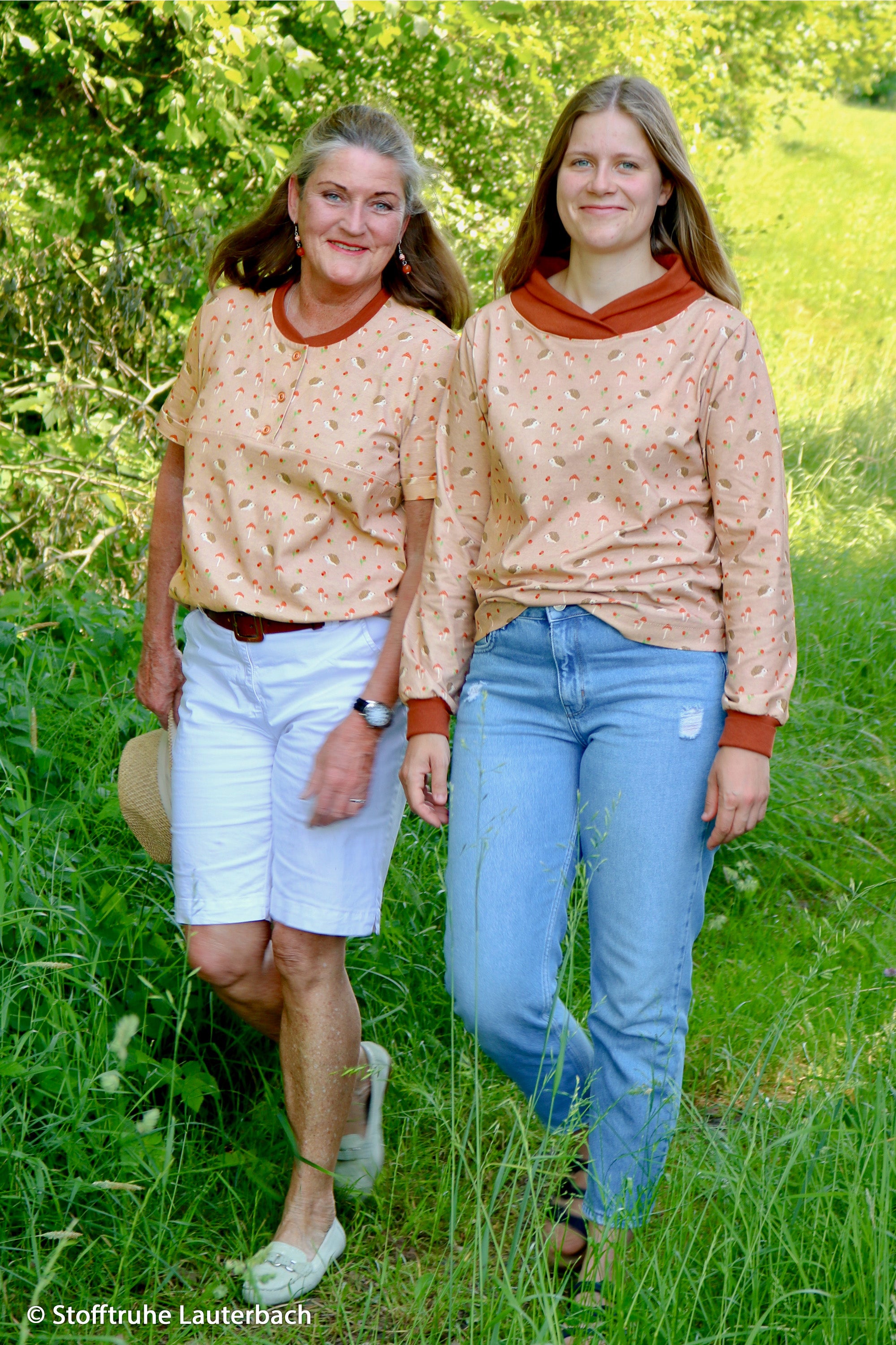 Jersey Stoff - Igel Natur
