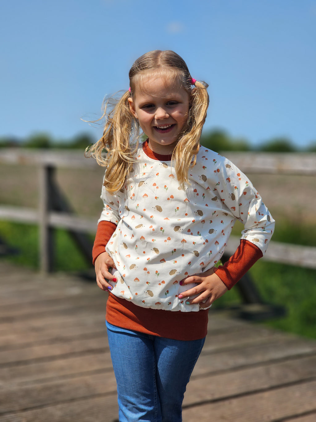 Jersey Stoff - Igel Natur
